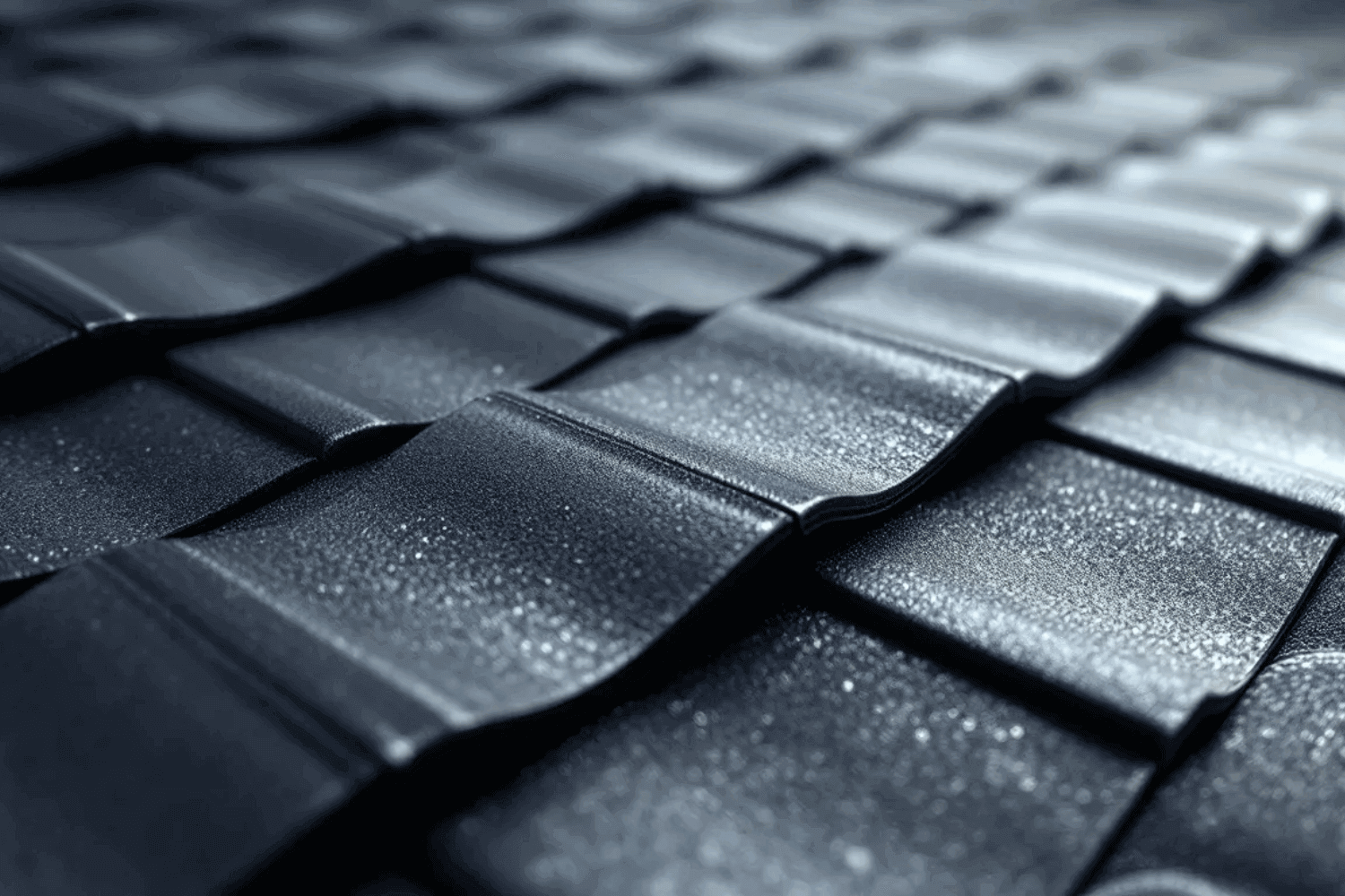 A close-up view of roof shingles, illustrating the impact of roof performance.