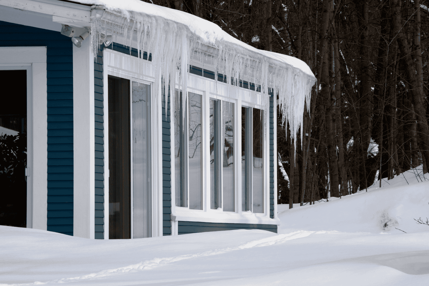 A well insulated attic, demonstrating prevention of icicles and ice dams.